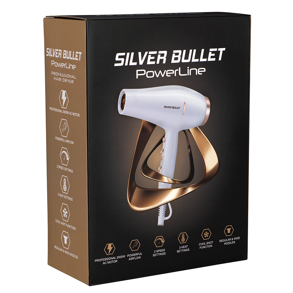 Silver Bullet Powerline Hair Dryer- White - Kess Hair and Beauty